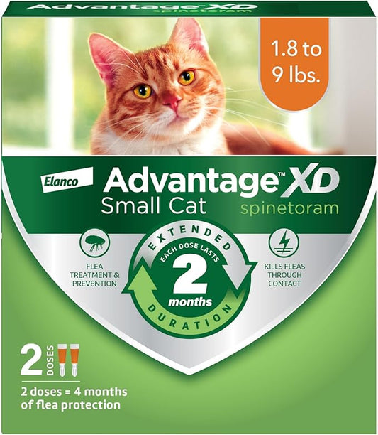 Advantage XD Small Cat Flea Prevention & Treatment For Cats 1.8-9lbs. | 2-Topical Doses, 2-Months of Protection Per Dose-PurrikoPets