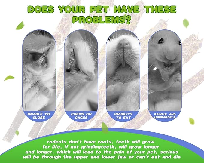 Abizoo Bunny Chew Toys for Rabbits,18PCS Natural Apple Wood Sticks with Petals Good for Chinchillas Guinea Pig Hamster Teeth Care, Bunny Small Pet Treats Teething Toys| Natural Organic Safe-PurrikoPets