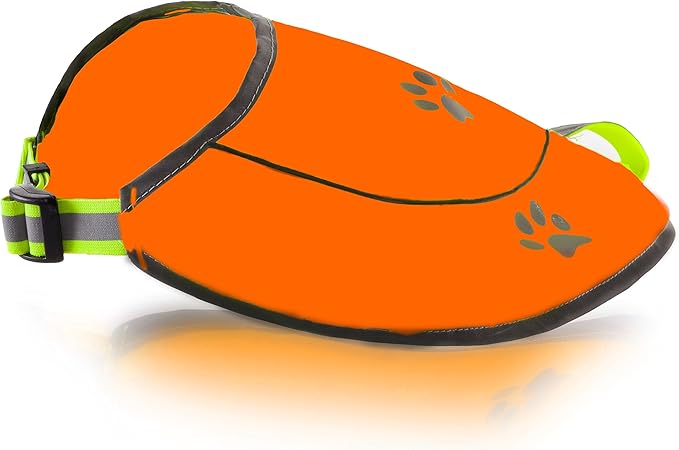 Dog Reflective Vest - Comfortable Jacket Safety Hunting, High Visibility for Dogs with Elastic Straps and Clasp Closure-Orange, Medium-PurrikoPets