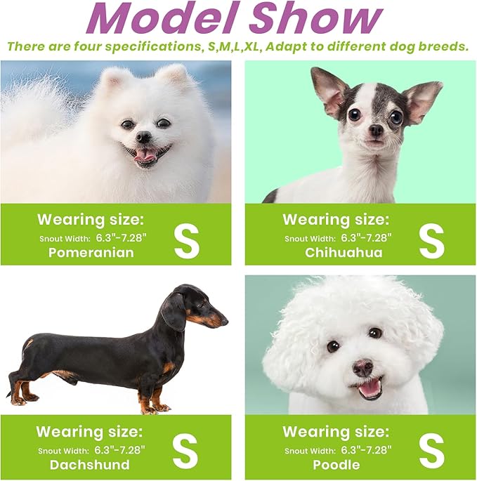 Glow-in-The-Dark Dog Muzzle, Basket Muzzle for Small Medium Large Dogs,Anti-Biting Chewing, Lightweight Cage Design,Allows Drinking & Panting,for Grooming & Training Size S-PurrikoPets