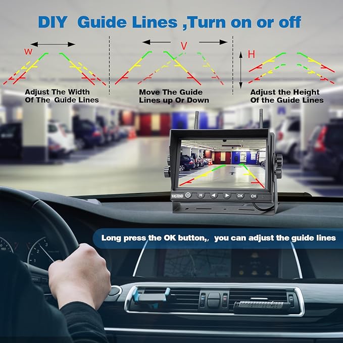 7 Inch RV Backup Camera Wireless, HD 1080P DVR Backup Camera High-Speed Rear View Observation System Stable Signals for RVs, Trucks, Trailers, IP69 Waterproof IR Night Vision-PurrikoPets