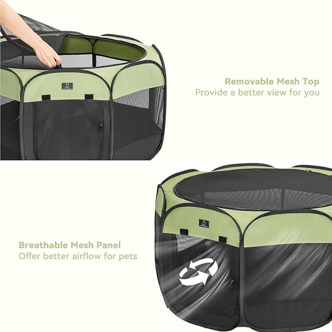 A 4 Pet Portable Cat Playpen for Small Dogs, 27" Small Kitten Playpen, Suitable for Puppy/Cats/Rabbit/Chick, Cat Play Pen with Mesh Panel(11”W × 7.5”H)-PurrikoPets