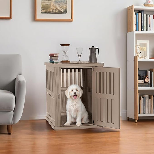 Dog House - Resin Outdoor Dog Kennel with Ventilated Design, Waterproof Dog Bed Shelter for Backyard, Garden & Patio-PurrikoPets