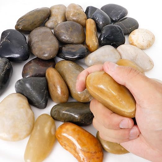 2LB 1"-2" Decorative River Rocks for Plants, Polished Pebbles for Garden Landscaping, Planters, Aquariums, Vase Fillers – Indoor & Outdoor Decor-PurrikoPets