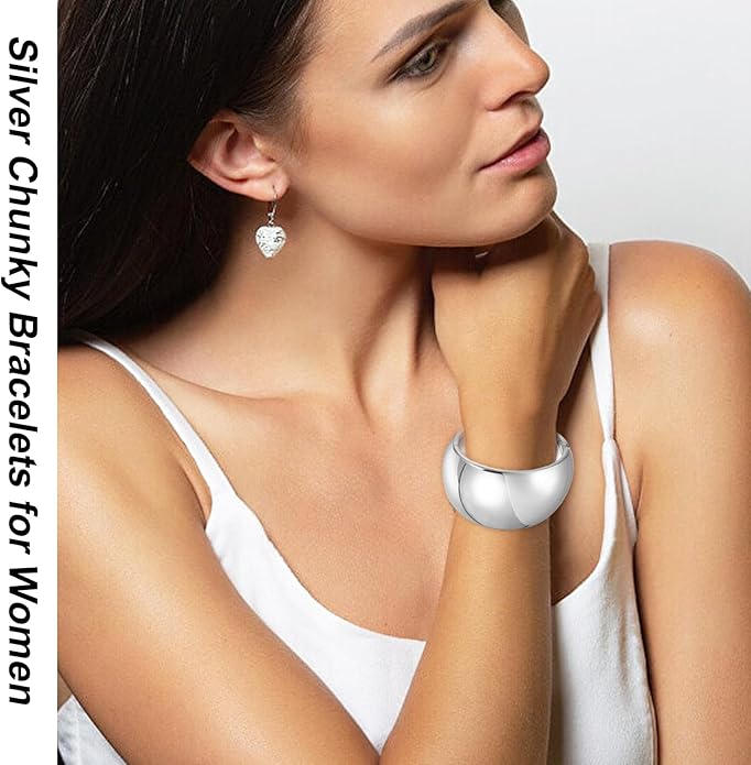 YMBYCM Chunky Bangle Bracelets for Women Trendy Wide Chunky Cuff Bracelets Wrap Bracelet