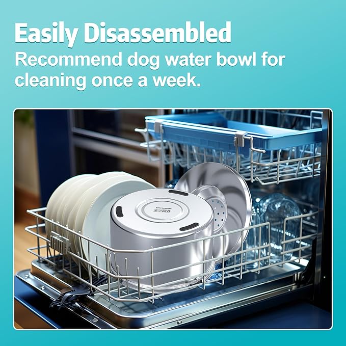 1.5 Gal Dog Water Bowl No Spill, 5.6L Slow Water Bowl for Large Dogs, Slow Drinking Dog Water Bowl Dispenser, Stainless Steel Dog Bowls for Messy Drinkers-PurrikoPets