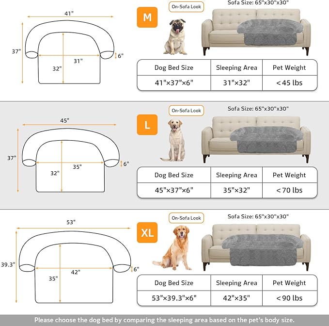 GGIB Calming Dog Bed Fluffy Plush Dog Mat for Furniture Protector with Removable Washable Cover for Large Medium Small Dogs and Cats (Large, Grey)-PurrikoPets