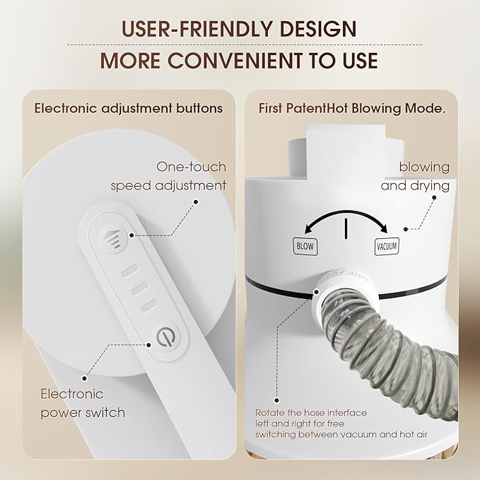 Dog Grooming Kit, Dog Hair Vacuum with Nail Clipper and 4L Dust Cup, 6 Pet Grooming Tools, Silent Pet Vacuum for Cats, Dogs and Other Animals-PurrikoPets