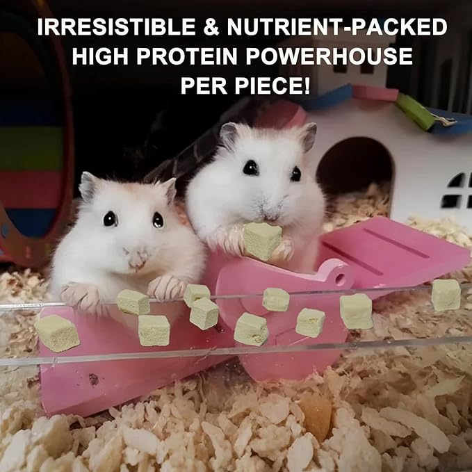 Freeze-Dried Tofu Hamster Treats, Grain-Free & Healthy Chews, High Protein Natural Snacks for Small Pets, Rabbits, Gerbils, Mice Degus, Chinchilla, 4.5 oz Pack-PurrikoPets