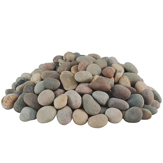 40lbs River Rocks, 1-2 Inch Natural Pebbles for Plants, Hand-Picked Premium Stones for Landscaping and Garden Design, Fish Tank, Flower Pots, Pathways and Backyard, Mixed Color-PurrikoPets