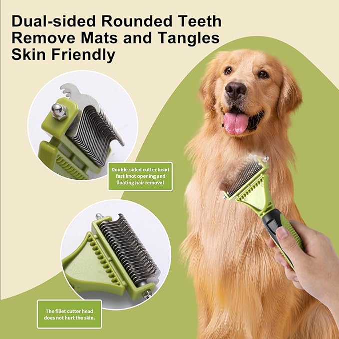 6 PCS Dog and Cat Grooming Kit, Versatile Tools Including Shedding Brush, Nail Clipper with Nail File, Slicker Brush, Dematting Comb-PurrikoPets
