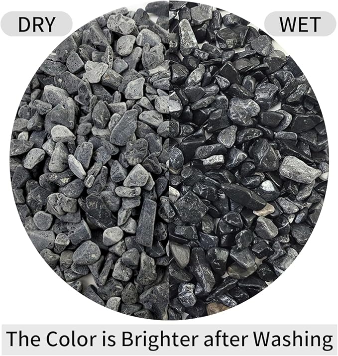 5lbs Black Pea Gravel, 3/8 Inch Decorative Pebbles Succulent Rocks, Black River Rocks Stones for Planters Vase Landscaping and Outdoor Garden Rock-PurrikoPets