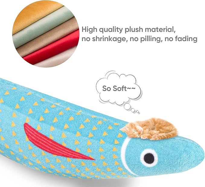 4Pcs Catnip Toy, Plush Cat Toys with Jingly Bell, Bite Resistant Chew Toys, Catnip Filled Cartoon Cat Teething Chew Toy for All Cats-PurrikoPets