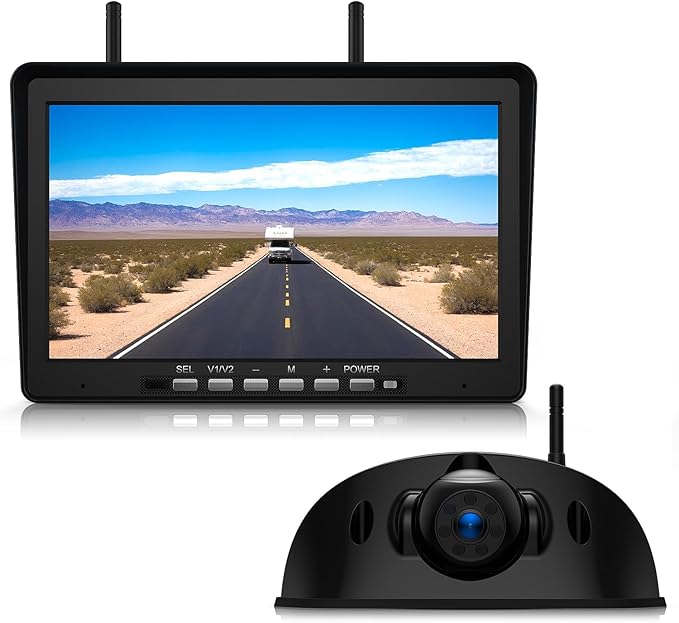 10.1" RV Backup Camera Wireless System Plug and Play, Pre-Wired for Furrion RV Trailer Camper Motorhome, HD 1080P DVR Monitor with Rear View Camera, IR Night Vision IP69K Waterproof, BY5-PurrikoPets
