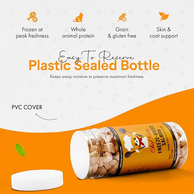 Freeze-Dried Salmon Treats for Cats & Dogs – 100% Wild Caught, Single Ingredient, High-Protein, Healthy Snack – No Additives or Preservatives – 1.4oz - Inspected & Tested in USA-PurrikoPets