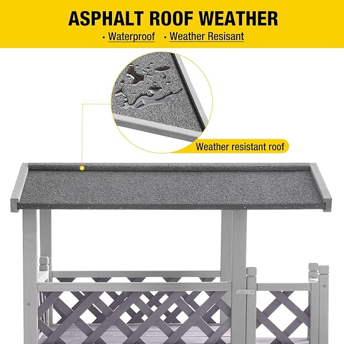 Aivituvin Cat House Outdoor Indoor Feral Kitty Shelter with Escape Door for Cats, Weatherproof Roof-PurrikoPets