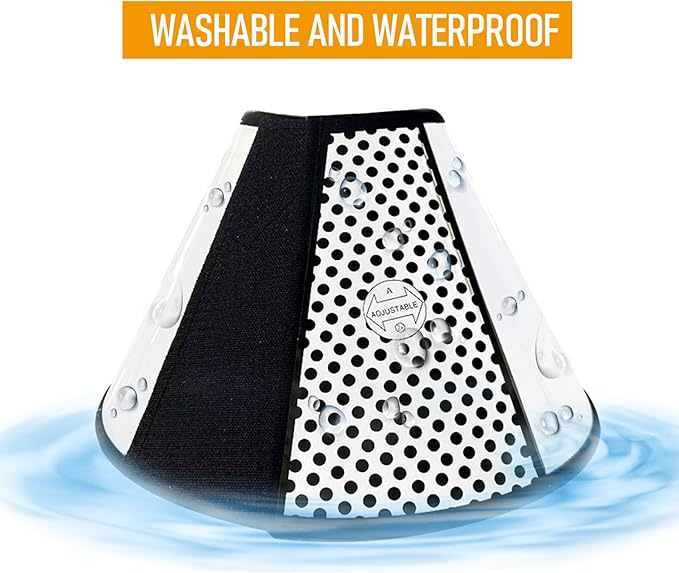 Adjustable Dog Cone Collar After Surgery Soft Cone of Shame Alternatives for Dog Cat Puppy Plastic Elizabethan Collar for Dogs from Licking Biting Scratching Wounds(S,Neck:7.1-8.7in)-PurrikoPets