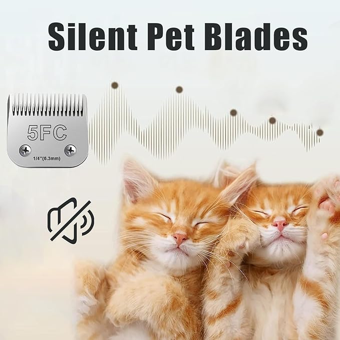 3pcs 5FC Blades for Dog Grooming Blades Compatible with Andis,Oster A5,Wahl km10 Dog Clippers,Size-#5FC, 1/4-Inch Cut Length (6.3mm) (3pcs #5FC (6.3mm))-PurrikoPets