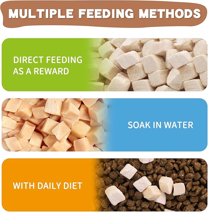 Freeze Dried Raw Cat and Dog Treats, Healthy Limited Ingredient Chicken Cube Weight Control Traing Treats for Small Dogs Cats 5 Ounce-PurrikoPets