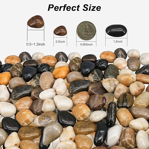 Fish Tank Rocks,Virekm River Rocks, Decorative Ornamental Pebbles Garden Landscaping Stones Gravel Filler for Home Decoration Flower Bed Fish Tank Plants Vases Succulents (10 Pounds)-PurrikoPets