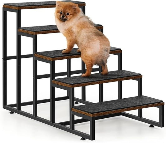 Dog Stairs Ramps Dog Stairs for High Bed Couch 5 Tier Pet Stairs for Small Medium Large Dogs and Cats Pet Step with Non-Slip Stair Tread for Puppy, The Old, and Injured Dogs-PurrikoPets