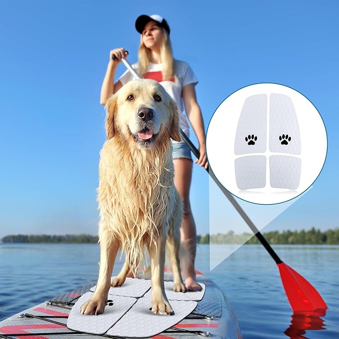 Dog Traction Pad Dog Paddle Board Kayak Accessories 21.2 x 15.3 Inch Non Slip Deck Grip Mat Surfboard Traction Good Grip EVA Foams for SUP Skimboard Paddleboard Surfboard-PurrikoPets