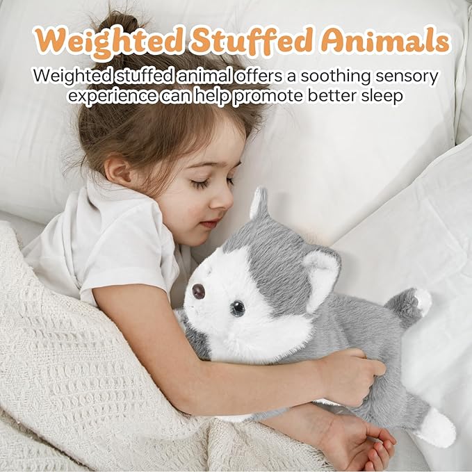 19Inch 3 Pounds Dog Weighted Stuffed Animals, Cute Realistic Puppy Stuffed Animal, Sensory Comfort Plush Throw Pillow Toy, Dog Plush Gift for Adults Kids Youth-PurrikoPets