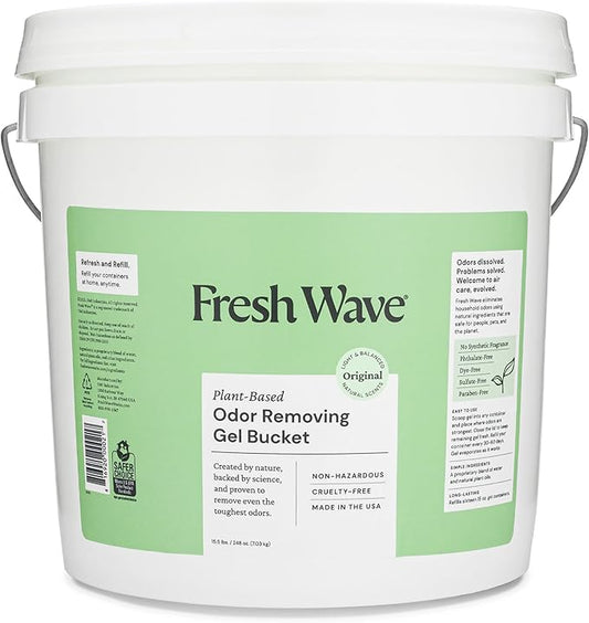 Fresh Wave Odor Removing Gel Bucket, 15.5 lb. (248 oz.), Original Scent Refill - Odor Absorbers for Home, Safer Odor Relief, Natural Plant-Based Odor Eliminator, For Cooking, Trash & Pets-PurrikoPets