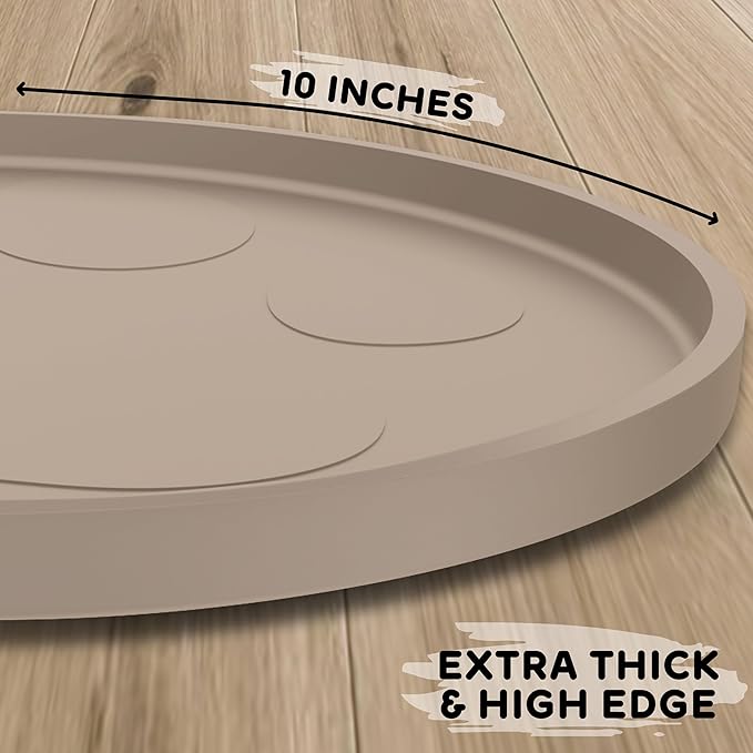 Dog Food Mat Round 10" - Raised Edges Dogs Mat for Food and Water Prevent Spill, Waterproof Cat Food Mats Protect Floors, Easy Clean Dog Bowl Mats for Food and Water, Silicone Pet Feeding Placemats-PurrikoPets