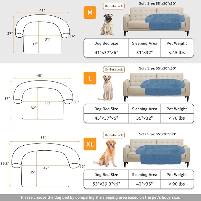 GGIB Calming Dog Bed Fluffy Plush Dog Mat for Furniture Protector with Removable Washable Cover for Large Medium Small Dogs and Cats (Medium, Navy)-PurrikoPets