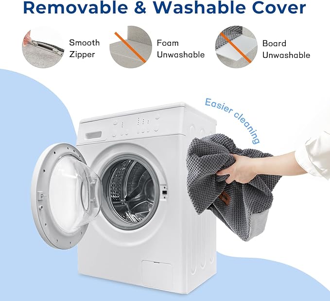 Dog Stairs for Large Dogs - Extra Wide Pet Stairs 2 in 1 with Zippers Suitable for Couch and Bed, Foam Dog Steps with Non Slip Bottom Grey 4 Steps, Grey-PurrikoPets