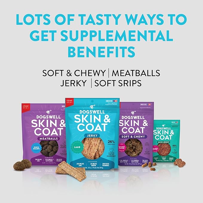 Dogswell Skin & Coat Jerky Dog Treats, Lamb, 10 oz. Bag-PurrikoPets