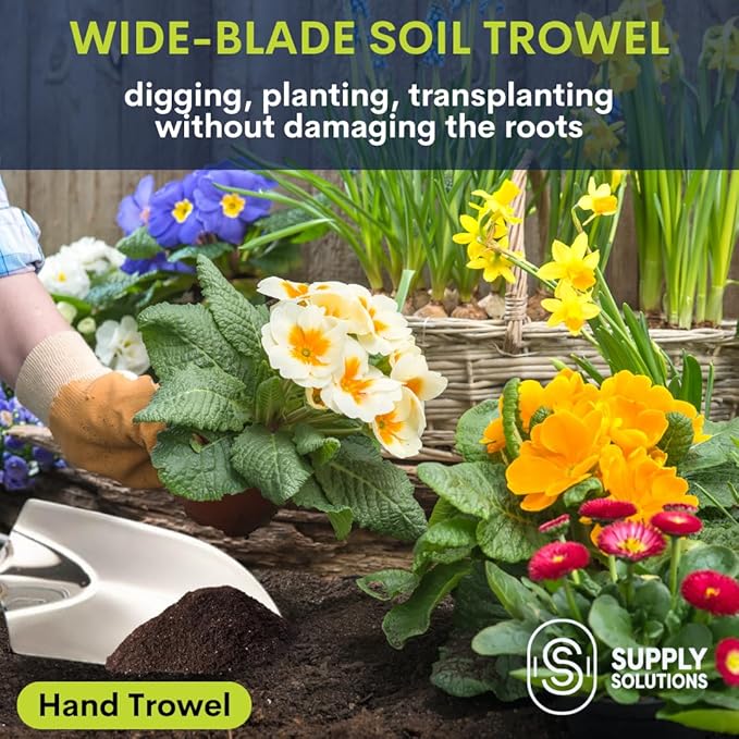 Gardening Tools - Perfect Garden Tools for Women or Men - Small Heavy Duty Gardening Hand Tools with Trowel, Transplanter, Fork, Rake, and Cultivator - Ergonomic Design Gardening Kit-PurrikoPets