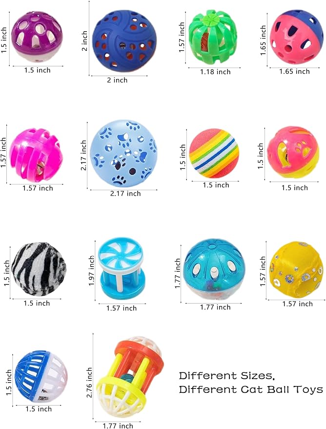 6-Pack Cat Toys for Kittens and Indoor Cats, Loving Every Minute (1.5'', Basic Cat Toy Set)-PurrikoPets