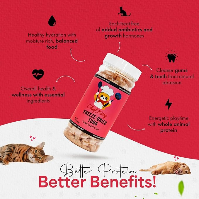 Freeze-Dried Tuna Treats for Cats & Dogs – 100% Wild Caught, Single Ingredient, High-Protein, Healthy Snack – No Additives or Preservatives – 1.7oz - Inspected & Tested in USA-PurrikoPets