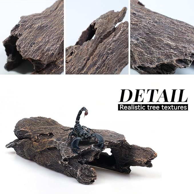 Fish Tank Decorations - Large Aquarium Decorations Air Bubbler Tree Fish House for Betta Hideout Caves Buddha Decor Temple Ruins Arched Betta Fish Accessories Reptile House Shelter Decor (Wood A-M)-PurrikoPets