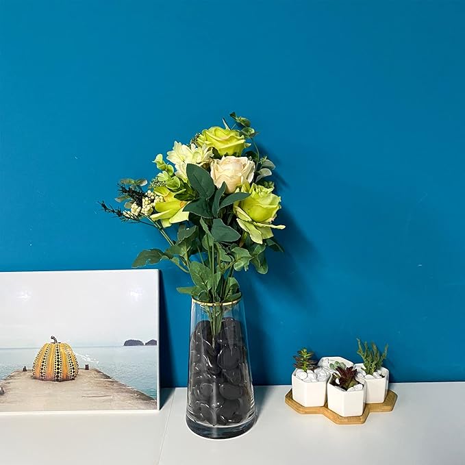 40 lbs Black River Rocks for Landscaping,1-2 Inch Decorative Black Stones Pebbles for Plants, Vase Fillers, Fish Tank and Garden Rocks-PurrikoPets