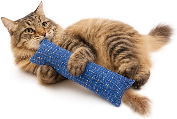 2 Pack Natural Interactive Catnip Cat Kicker Toys, Bite Resistant Chew Toy, Accessories for Indoor Cat (Twill Weave)-PurrikoPets