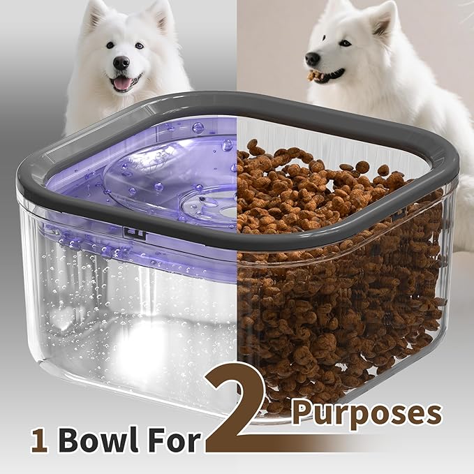 3L Dog Water Bowl No Spill 101oz Large Capacity Spill Proof Slow Drinking Water Feeder No Splash Pet Water Bowl Vehicle Carried Travel Dog Bowl for Sloppy Messy Drinkers Cats(Purple)-PurrikoPets