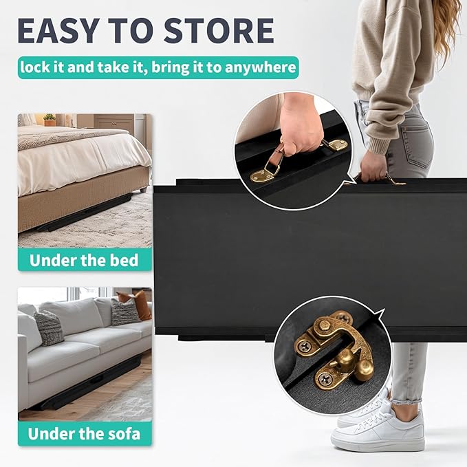 Dog Ramp, 5 Level Adjustable Wooden Folding Pet Ramp for Middle Bed, Couch,SUV-High Traction, Portable Paw Ramps for Small & Large Old Dogs & Cats - Furniture Quality-PurrikoPets