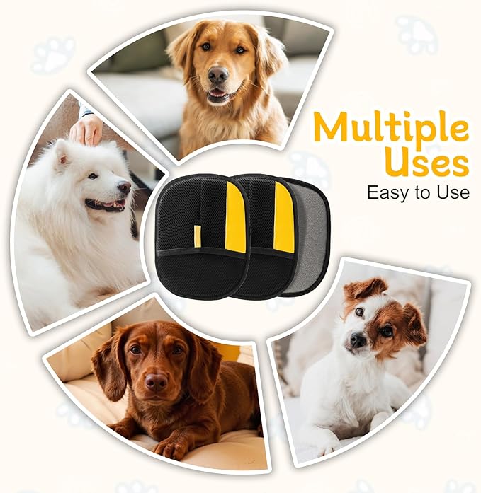 2025 Pet Hair Removal Glove for Cats & Dogs,3pcs Electrostatic Pet Hair Remover,Efficient Grooming Gloves for Pet Hair,Reusable Cat & Dog Hair Remover for Furniture,Couch,Curtain,Carpet-PurrikoPets