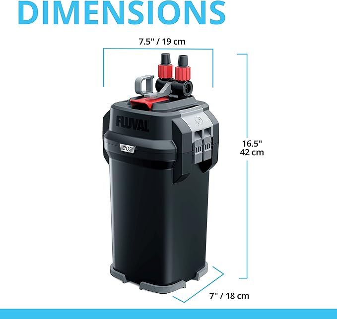 Fluval 207 Perfomance Canister Filter - for Aquariums Up to 45 Gallons - Aquarium Canister Filter-PurrikoPets