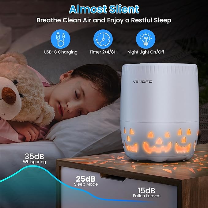 Air Purifiers for Home Bedroom up to 1076ft², True HEPA Air Filters Dust Pets Smoke Hair, 3 Fan Speeds Quiet, Timer Settings, Rechargeable Air Cleaner Office, Bedroom, Pets, Car-PurrikoPets