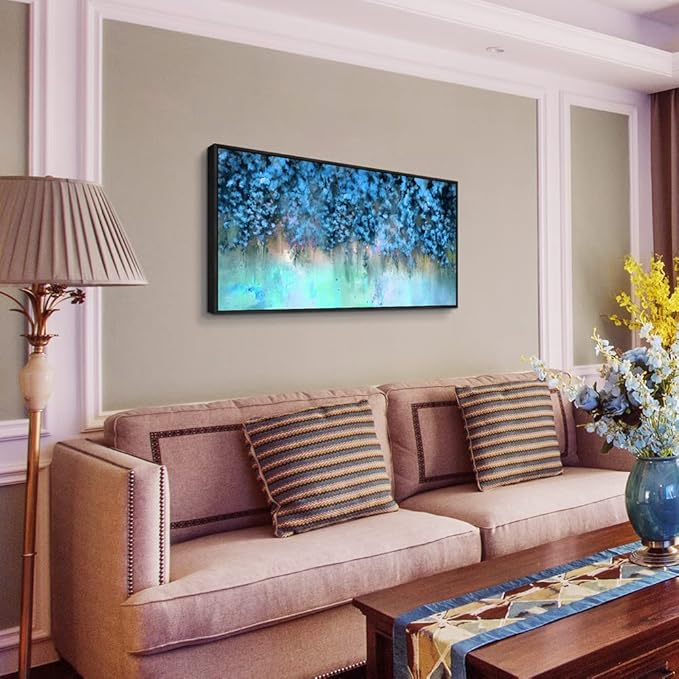 Framed Abstract Canvas Wall Decor For Living Room Wall Decorations For Bedroom Modern Office Wall Decorations Blue Fashion Pictures Artwork Bathroom Canvas Art Prints Kitchen Home Decor 20" X 40"-PurrikoPets