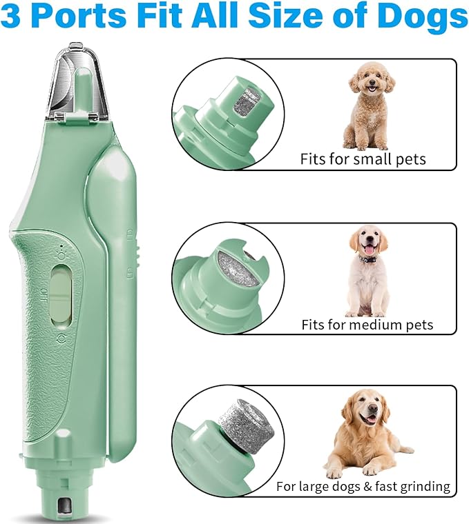 Dog Nail Clippers & Cat Nail Clipper with Catcher, 2 in 1 Dog Nail Trimmers & Grinder with Light for Large Small Dogs Cats,Silent Groom Pro Claw Trimmer, Rechargeable Dogs Nails Grinder Quiet-PurrikoPets