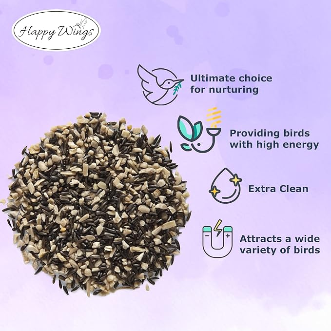 Finch Blend Bird Food - Mix of Sunflower Hearts/Kernels and Nyjer, 5 Pounds - No Grow Seed - For Wild Birds-PurrikoPets