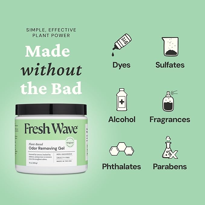 Fresh Wave Odor Removing Gel, Original 15 oz. & Lavender 7 oz.| Safer Odor Absorbers for Home | Natural Plant-Based Odor Eliminator | Every 7 oz. Lasts 15-30 Days | for Cooking, Trash & Pets-PurrikoPets