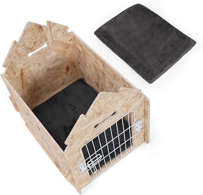 Dog House Indoor for Small Dogs or Cats, Cozy Wooden Design, Small Indoor Bed House, with Air Vents and Elevated Floor Warm Dog Cave-PurrikoPets