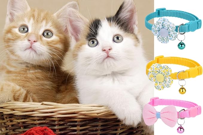 16 PCS Cute Cat Collars Breakaway with Bell for Boy Cats and Girl Cats Gifts (#5-Multicolor Plaid)-PurrikoPets