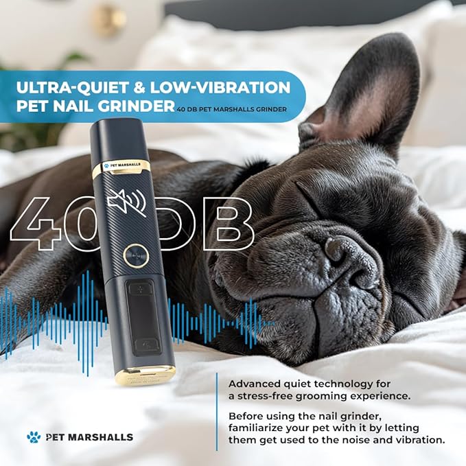 3-in-1 Cat & Dog Nail Grinder with Clipper & File, Quiet LED Trimmer, 3-Speed Pet Grooming Tool, Rechargeable 2000mAh Battery-PurrikoPets